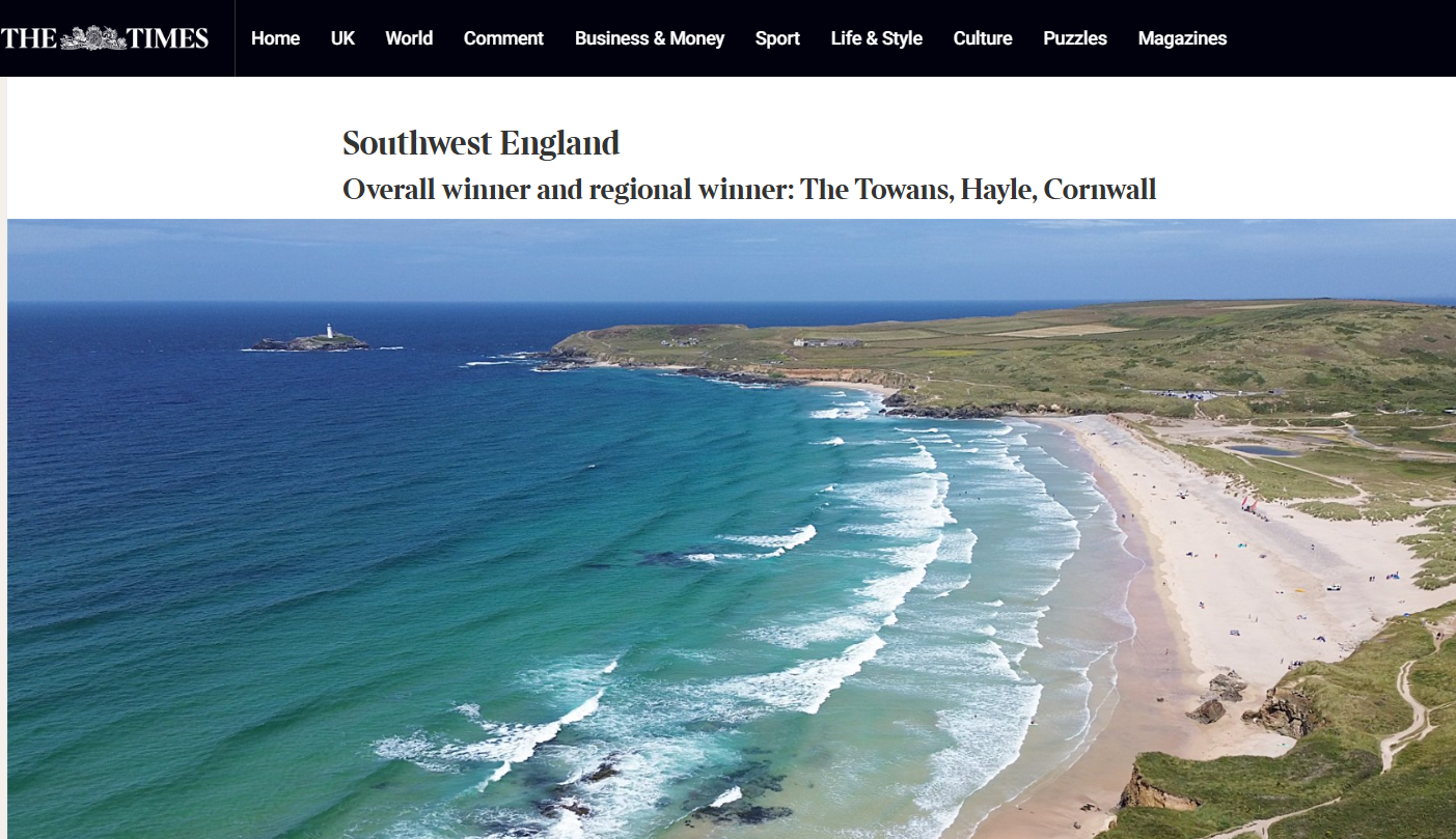 Best beach in the South West voted by The Times 2024